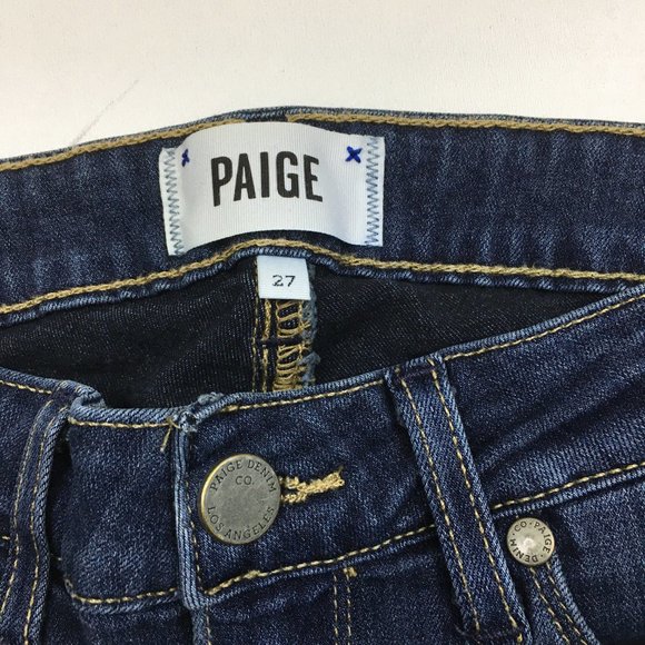 PAIGE Transcend Wash Verdugo Ankle 5 Pocket Logo Hardware Jeans - Picture 2 of 11